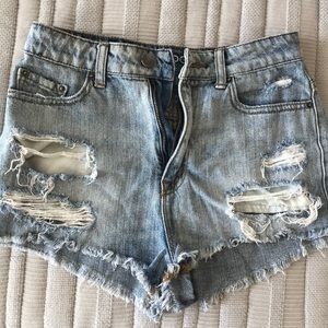 BDG High Rise Cheeky Distressed Denim Shorts 27